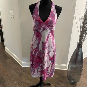 Floral Halter Dress - Pink and Purple
